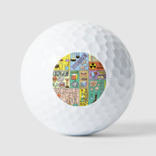 Chemistry Science Vintage Illustration Set Golf Balls