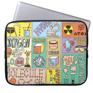 Chemistry Science Vintage Illustration Set Laptop Sleeve