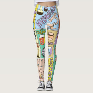 Chemistry Science Vintage Illustration Set Leggings