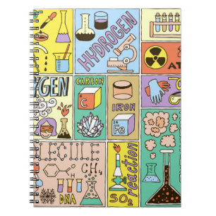 Chemistry Science Vintage Illustration Set Notebook