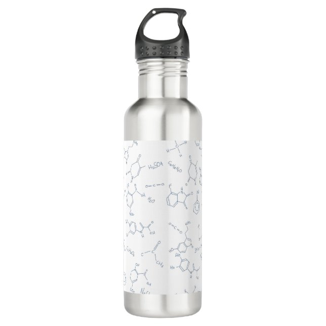 Chemistry scientific symbol pattern 710 ml water bottle (Front)