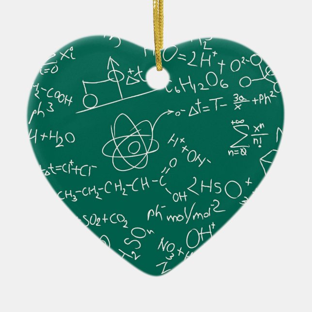 Chemistry scribbles ceramic tree decoration (Front)