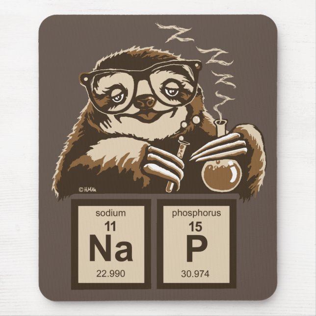 Chemistry sloth discovered nap mouse mat (Front)