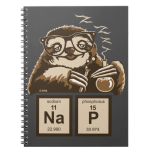 Chemistry sloth discovered nap notebook