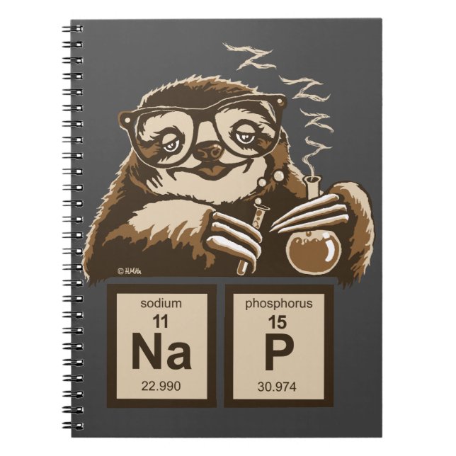 Chemistry sloth discovered nap notebook (Front)