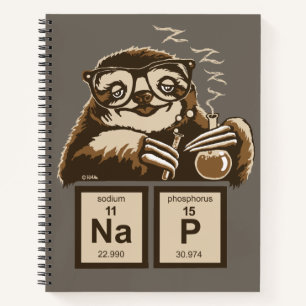 Chemistry sloth discovered nap notebook