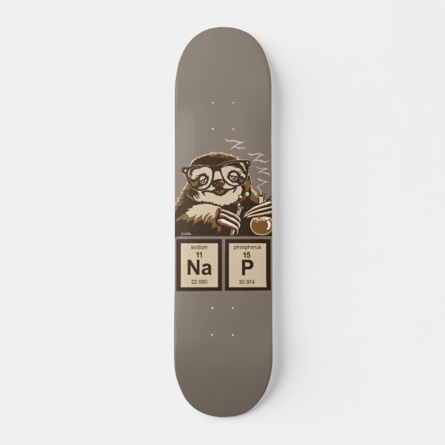 Chemistry sloth discovered nap skateboard (Front)