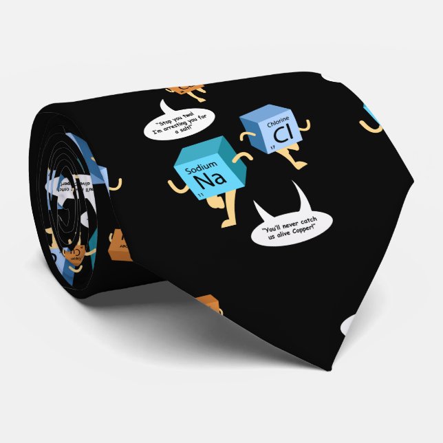 Chemistry Teacher Birthday Chemical Elements Gag Tie (Rolled)
