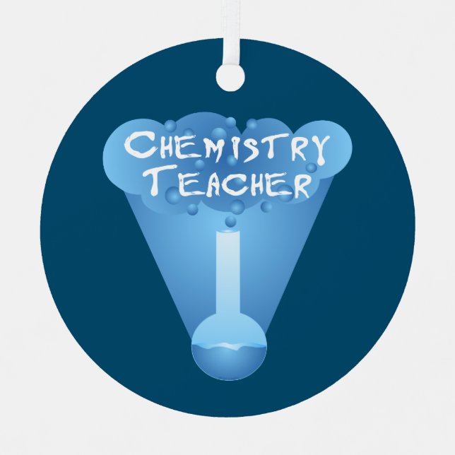 Chemistry Teacher Cloud Metal Tree Decoration (Front)