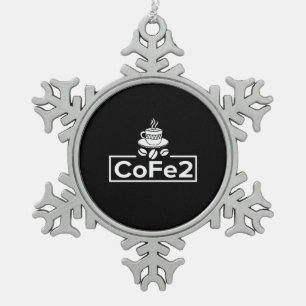 Chemistry Teacher Coffee Lover Snowflake Pewter Christmas Ornament