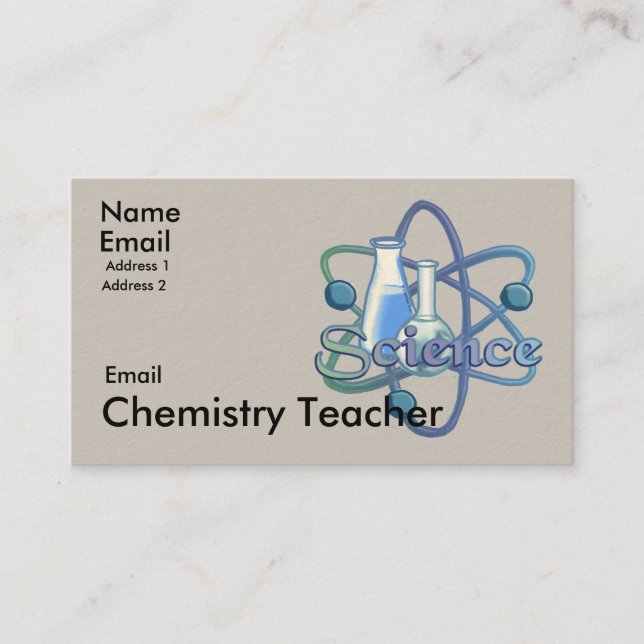 Chemistry Teacher Motto  Business Card (Front)