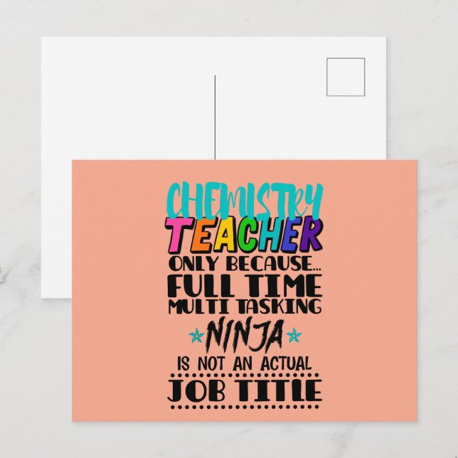 Chemistry Teacher Only Because Full Time Multi  Postcard (Front/Back)