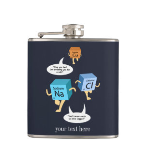Chemistry Teacher Periodic Table Elements Gag Hip Flask