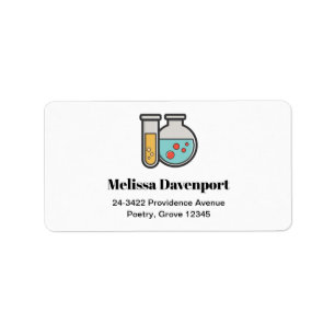 Chemistry Test Tube and Beaker Address Label