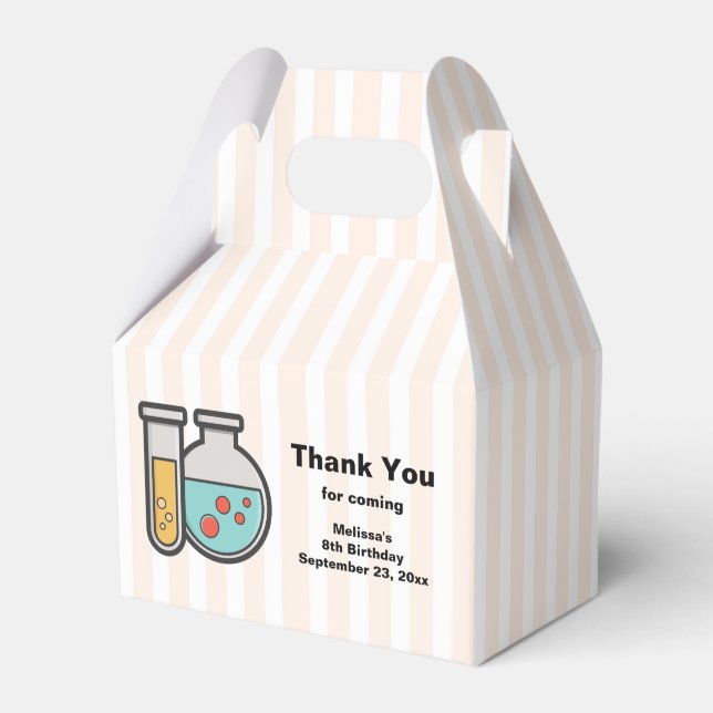 Chemistry Test Tube and Beaker Birthday Favour Box (Front Side)