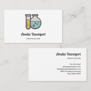 Chemistry Test Tube and Beaker Business Card