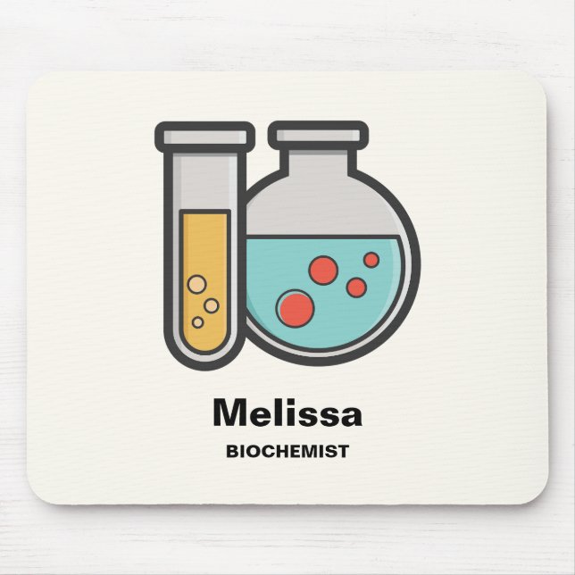 Chemistry Test Tube and Beaker Mouse Mat (Front)