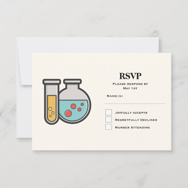 Chemistry Test Tube and Beaker RSVP Card (Front)