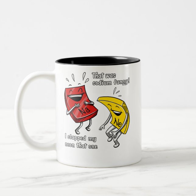Chemistry That Was Sodium Funny Science Joke Two-Tone Coffee Mug (Left)