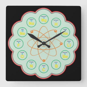 Chemistry Themed Square Wall Clock