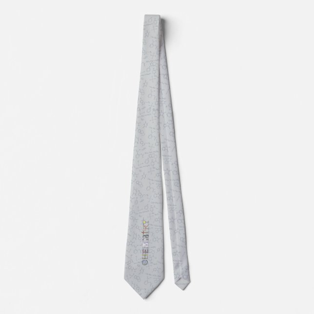 Chemistry typography pattern tie grey (Front)