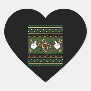 Chemistry Ugly Christmas Science Engineer Gift Heart Sticker