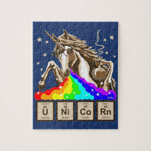 Chemistry unicorn pukes rainbow jigsaw puzzle