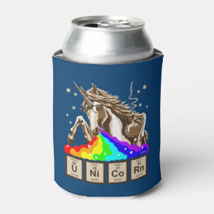 Chemistry unicorn vomits rainbow can cooler