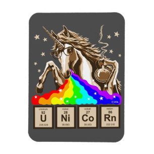 Chemistry unicorn vomits rainbow magnet