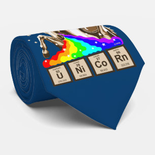 Chemistry unicorn vomits rainbow tie