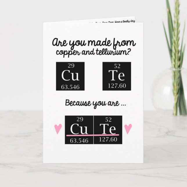 Chemistry Valentines Day Card (Front)