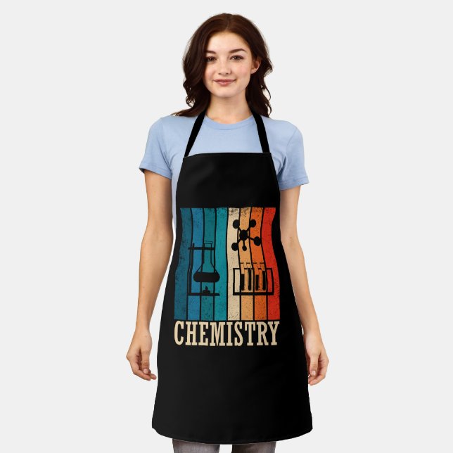 Chemistry vintage sunset retro stripes pattern apron (Worn)
