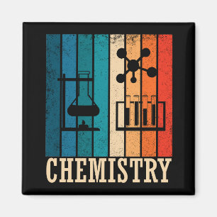 Chemistry vintage sunset retro stripes pattern magnet