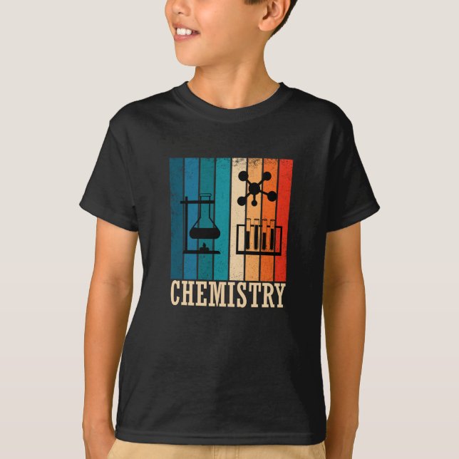 Chemistry vintage sunset retro stripes pattern T-Shirt (Front)