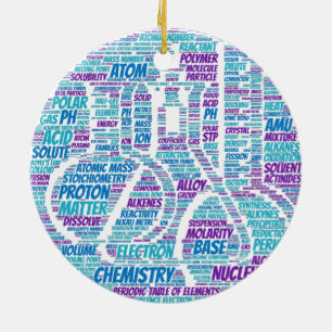 Chemistry Word Cloud Ceramic Tree Decoration