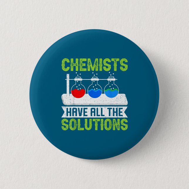 Chemists All Solutions Chemistry Lab Artwork 6 Cm Round Badge (Front)