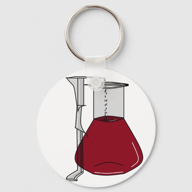 Chemists Chemistry Beakers Test Tubes Solutions Key Ring (Front)
