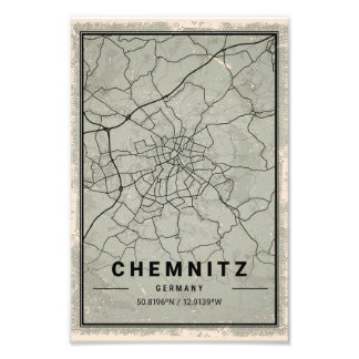 chemnitz map print poster canvas | germany