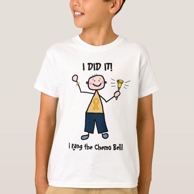 Chemo Bell - Childhood Cancer Gold Ribbon T-Shirt (Front)