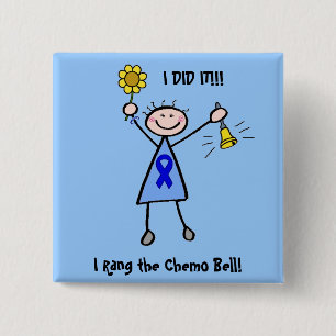 Chemo Bell - Colon Cancer Woman 15 Cm Square Badge