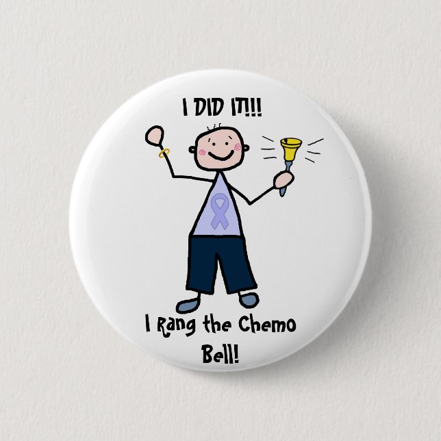 Chemo Bell - General Cancer Male 6 Cm Round Badge (Front)