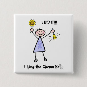 Chemo Bell - Woman General Cancer 15 Cm Square Badge