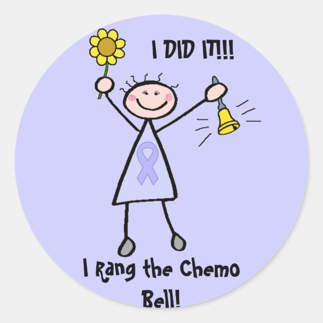 Chemo Bell - Woman General Cancer Classic Round Sticker (Front)