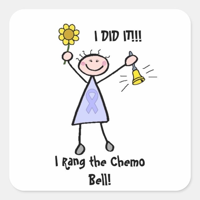 Chemo Bell - Woman General Cancer Square Sticker (Front)