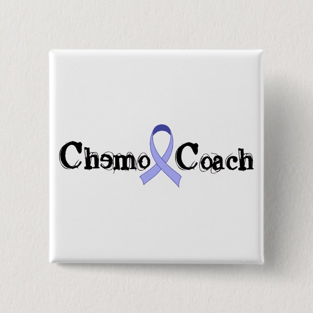 Chemo Coach - Periwinkle Ribbon 15 Cm Square Badge (Front)