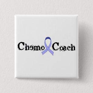 Chemo Coach - Periwinkle Ribbon 15 Cm Square Badge