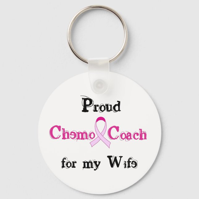Chemo Coach - Pink Ribbon Breast Cancer Key Ring (Front)