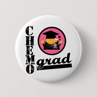 Chemo Grad Breast Cancer Ribbon 6 Cm Round Badge