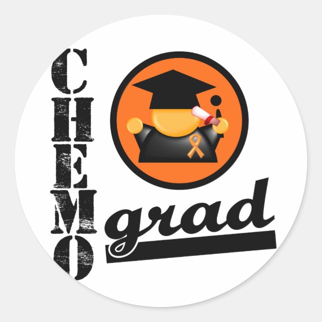 Chemo Grad LEUKEMIA Ribbon Classic Round Sticker (Front)