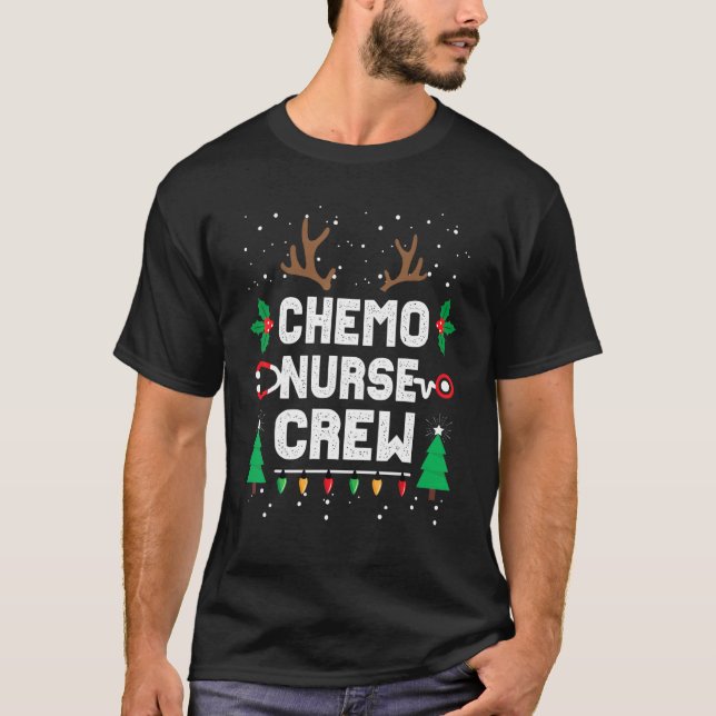 Chemo Infusion Nurse Cute Christmas Gnomes Oncolog T-Shirt (Front)